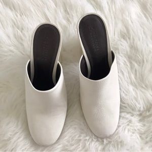 Mercedes Castillo White  Leather Mules